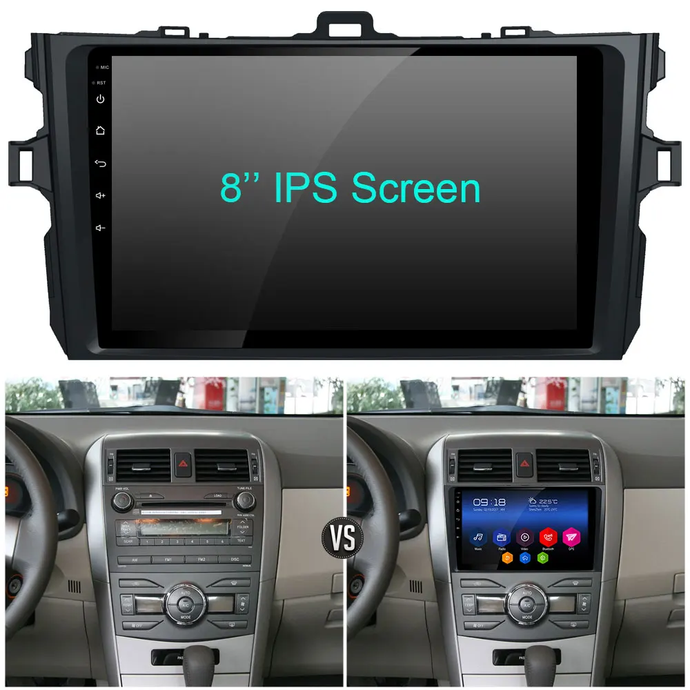 Discount 8" IPS 4G DSP Carplay Android 8 Octa Core 4GB RAM 64GB ROM RDS BT Car DVD Multimedia Player Stereo For Toyota Corolla 2006-2011 0