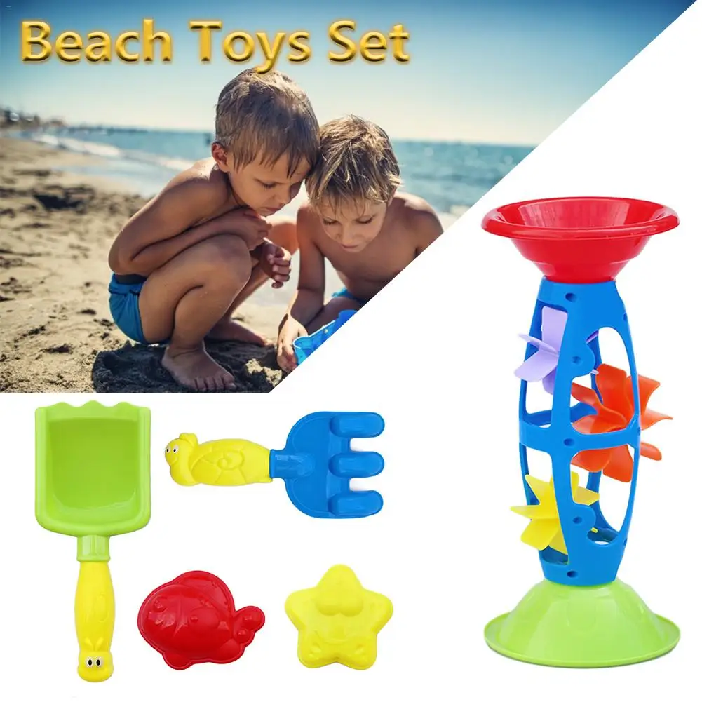 Best 5 Pcs Beach Toys Set Children Play Sand Digging Sand Assembly Beach Hourglass Summer Beach Toys For
