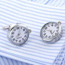 New Arrival Men’s Fashion Cufflink Functional Watch Design With Battery Real Watch Movement novelty clock cufflinks best gift