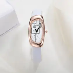 Новые простые для женщин браслет, кварцевые часы кожаный ремешок женская одежда наручные часы Relogio Feminino