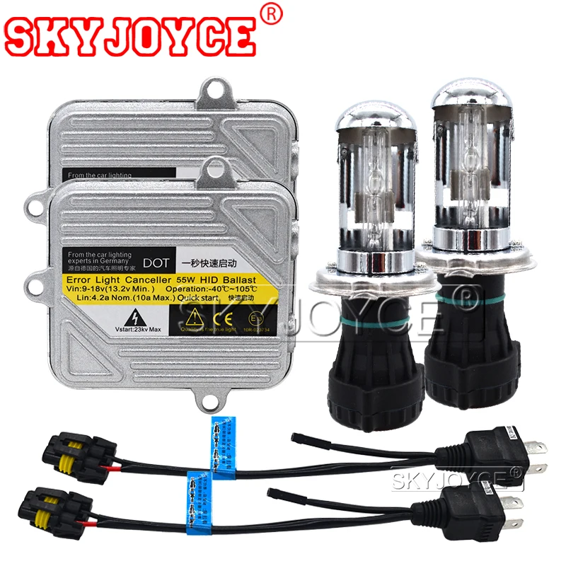 SKYJOYCE Fast Bright 55W DC 12V h4 Bixenon HID kit H4 Hi lo Bixenon Lamp H4-3 Bi xenon Car Headlight kit 4300K 5000K 6000K 8000K (1)