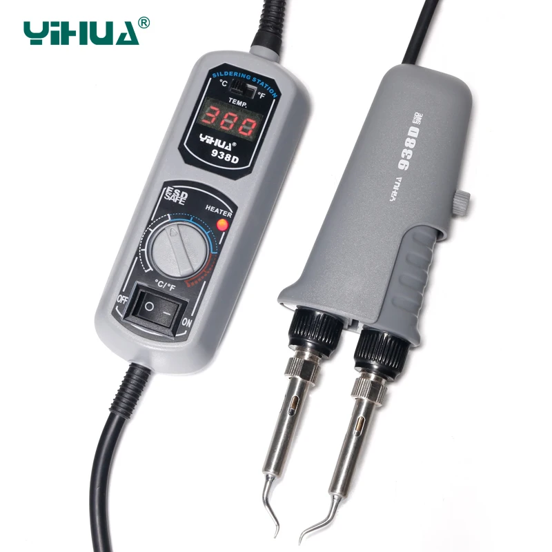 YIHUA 938D 10 V/220 V EU/US/GB/AU PLUG портативный Пинцет Мини паяльная станция горячий Пинцет для ремонта BGA SMD