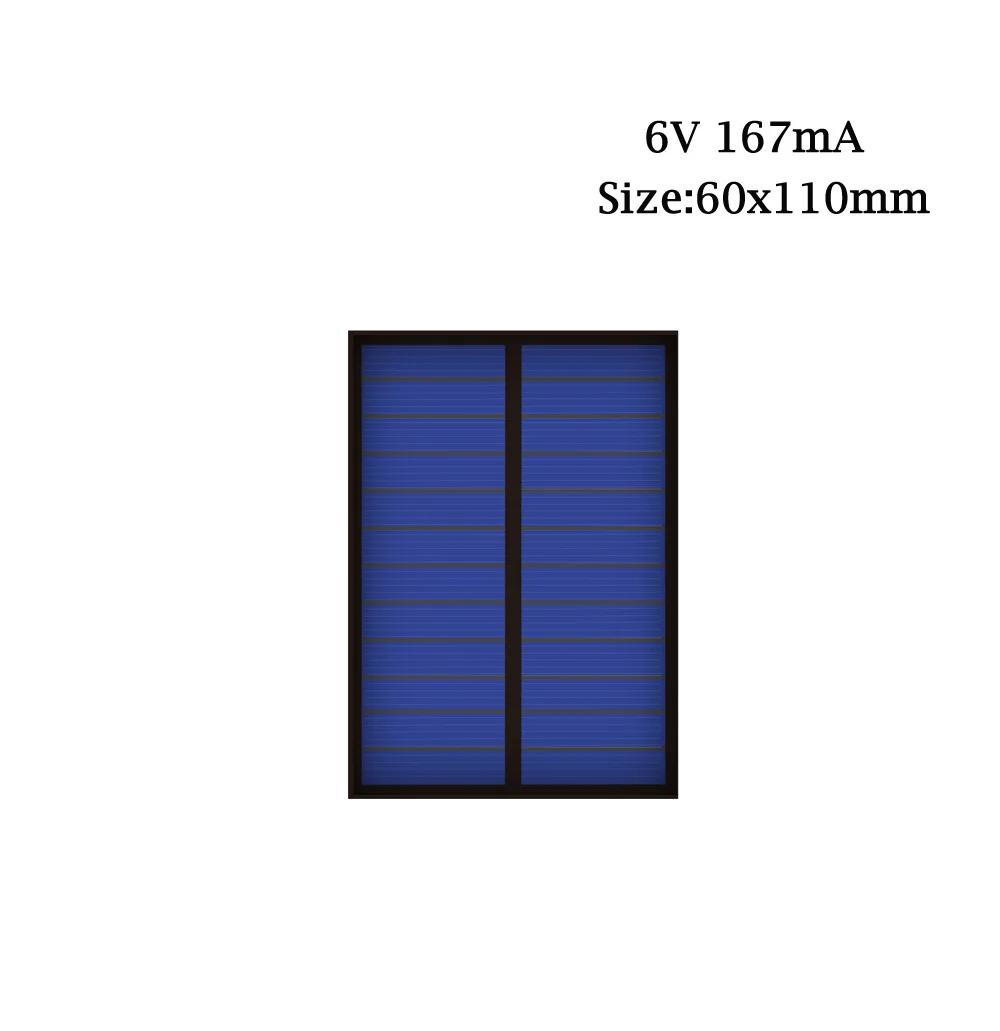 Солнечная панель 5 5,5 6 12 В Мини Солнечная система DIY батарея зарядное устройство для сотового телефона портативное 0,39 Вт 0,6 Вт 0,75 Вт 1,25 Вт 1,5 Вт 1,92 Вт солнечная батарея - Цвет: 6V 1W