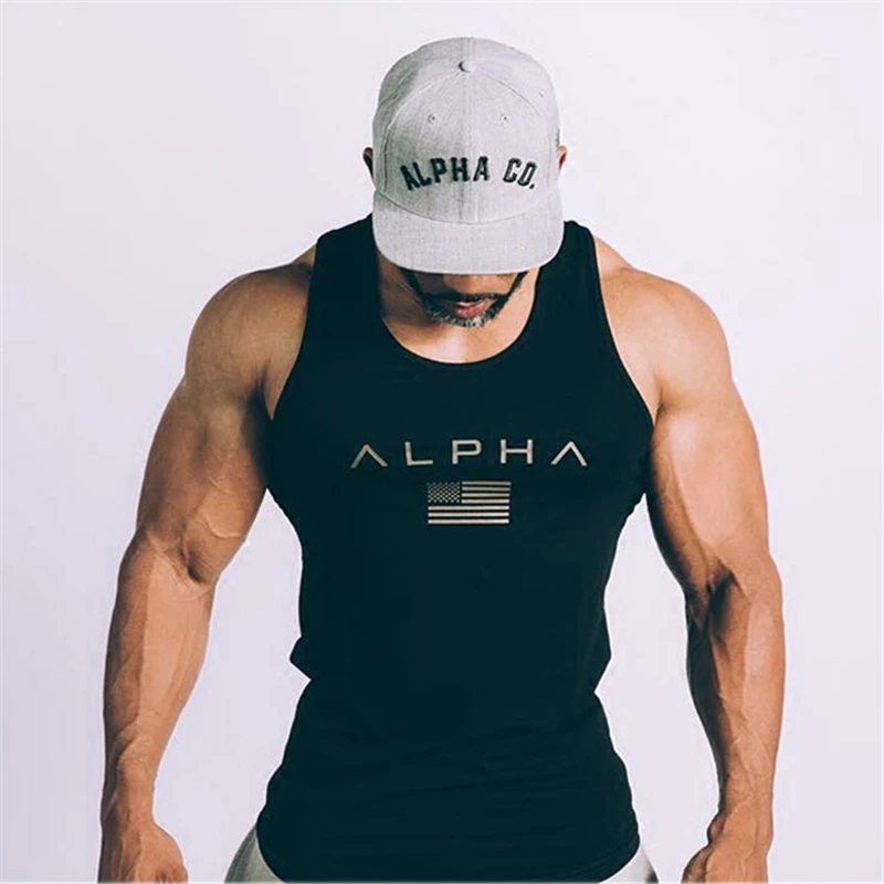 

Mens summer new Bodybuilding Tank Tops gyms Fitness cotton vest male Sleeveless Sling shirt undershirt sporting Brand clothing
