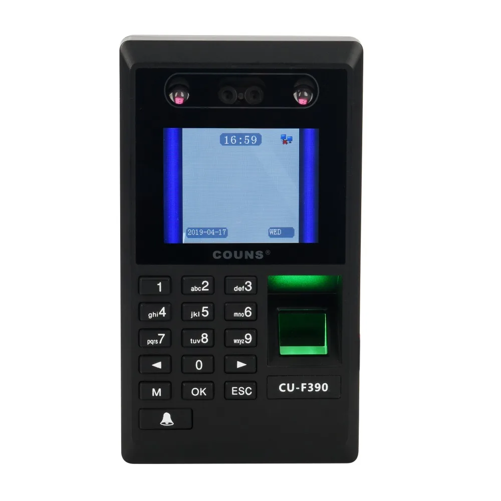 COUNS CU-F390-EM-Face+ отпечатков пальцев и EM 125 кГц RFID Доступа Управление и та, TCP, RS485, T9 вход