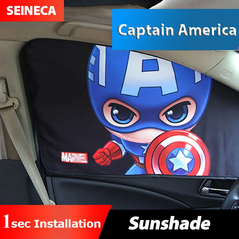 

Car Window Sunshade Cover Cartoon Magnetic Side Sun Shade Curtain Summer Marvel's The Avengers Universal For Volvo Ford Toyota