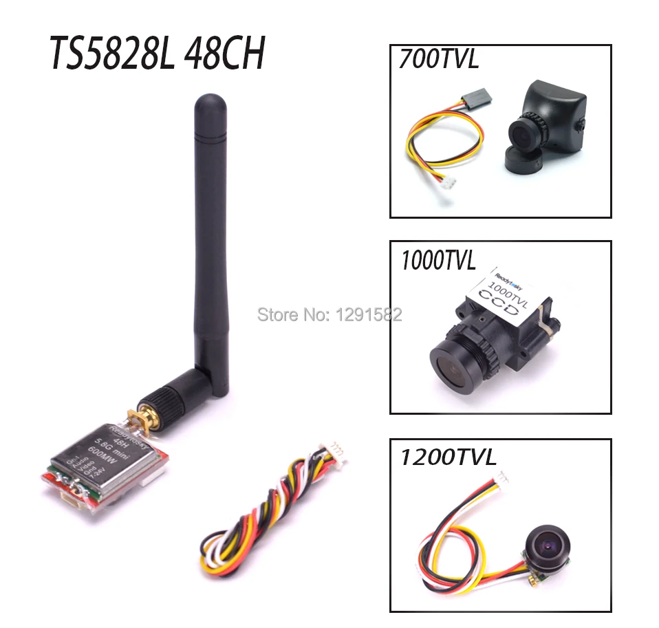

TS5828L 5.8G 600mW 48CH transimitter & Mini 700TVL / 1000TVL / 1200TVL Camera High Quality for FPV Mini Racing Drone Quadcopter