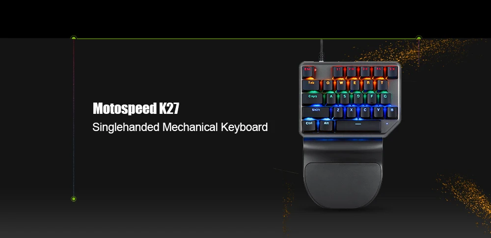 Оригинальная игровая механическая клавиатура Motospeed K27, проводная USB клавиатура с синей подсветкой для компьютера, геймера, Pro PUBG