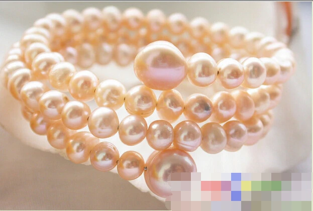 

FREE SHIPPING>>>@@ > 01399 Round Pink freshwater pearl Bracelet