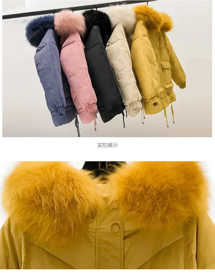 Зимняя куртка-парка, осенняя Женская Корейская хлопковая стеганая куртка, пальто, женская толстая пуховая куртка с большим меховым карманом, теплое пальто-парка