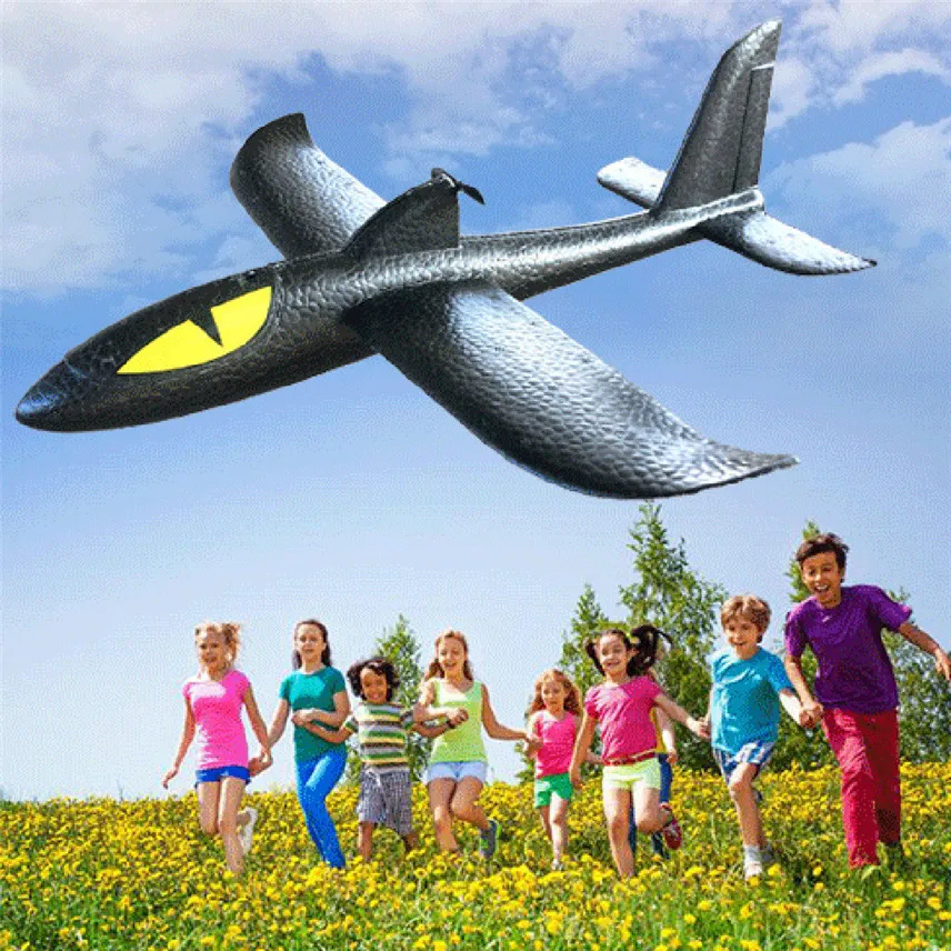 

Glider Aircraft Electric Throwing Foam Airplane DIY Assembled Model Outdoor Sports Flying Toy for Kids As Gift Y*