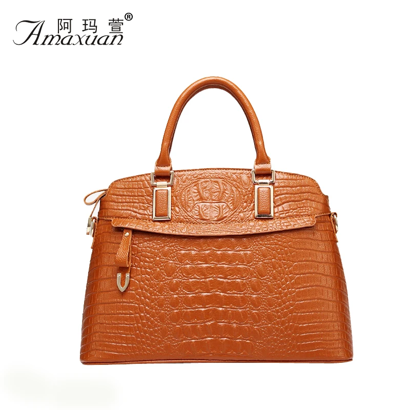 

New Arrival Women High Quality Alligator Shell Women Leather Handbags Vintage Fashion Tote Women Shoulder Leather Bags BH1132
