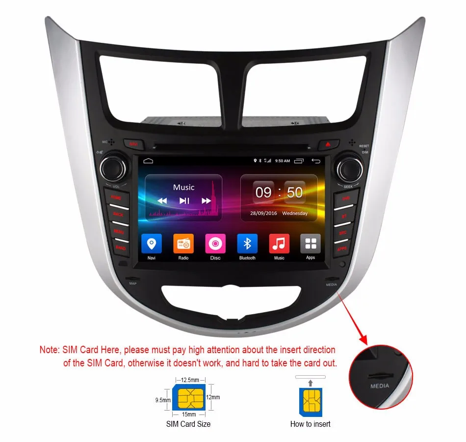 Discount Octa 8 Core Quad Core 2GB RAM Android 6.0 Car DVD Player For HYUNDAI Accent Verna Solaris i25 2011 2012 2013 Radio GPS 4G LTE 7
