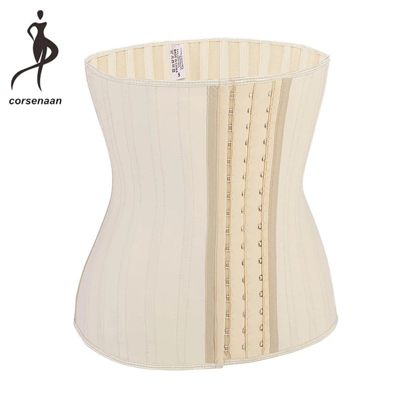 Najtaniej Rozmiar XXS 2XL kobiet lateks 25 stal bez kości gorset waist trainer Cincher Firm kompresji Shapewear gorset nago czarny 950 #