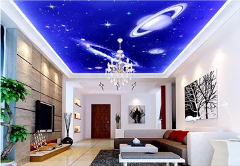 

Custom photo 3d wallpaper ceiling mural Non-woven picture Blue sky planet decor painting 3d wall murals wallpaper for walls 3 d