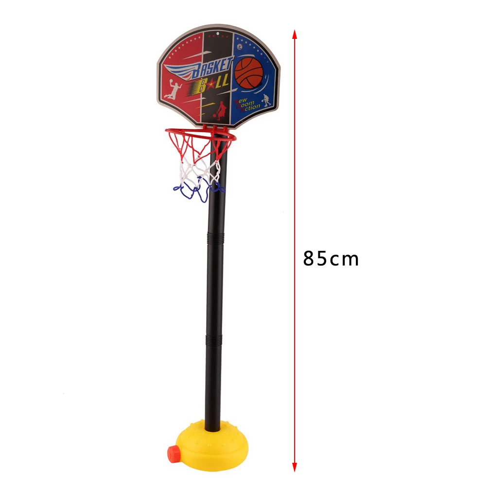 lower price  Kids Adjustable Portable Basketball Toy Set with Stand Ball Pump Baby Sports Toy Balls For Toddler 