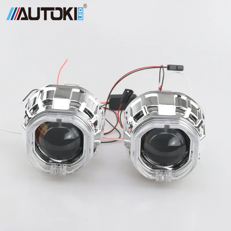 Free-Shipping-2017-AUTOKI-New-Gatling-Gun-2-5inch-bi-xenon-hid-projector-len-Square-LED (2)