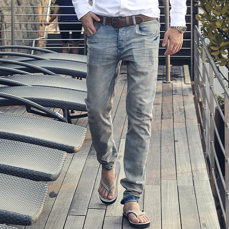 

MIX MAN 2019 New Jeans Men Classical Jean High Quality Straight Leg Male Casual Pants Plus Size Cotton Denim Trousers