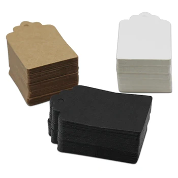

3*5cm Free Shipping 300pcs/Lot Flower Head Rectangle Blank 3 Colors Kraft Paper Marked Blank Label Hand Event Tags Labeled Card