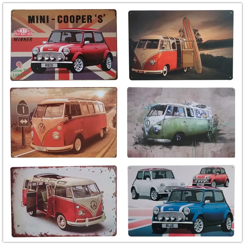 MINI Cooper Железный винтажный автомобильный металлический оловянный плакат Plauqe