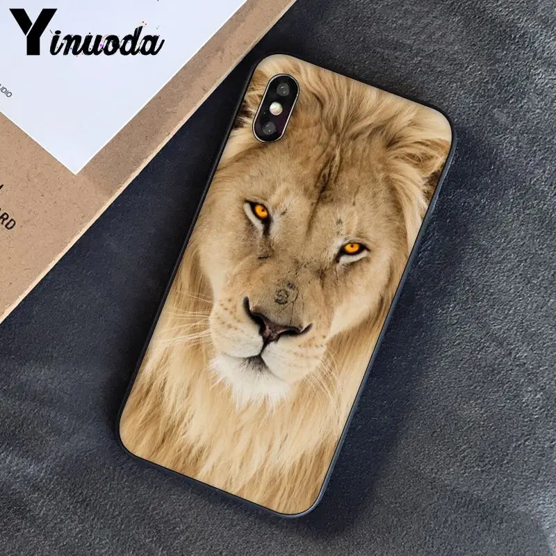 Yinuoda Lion tiger Модный милый животный черный чехол для телефона чехол для Apple iPhone 8 7 6 6S Plus X XS MAX 5 5S SE XR чехлы - Цвет: A7