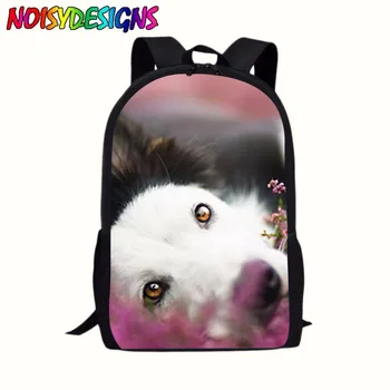 

Dog Pattern School Backpack Daypacks Border Collie School bags for Teenage Girls Boys mochila escolar Shoulder College Bag