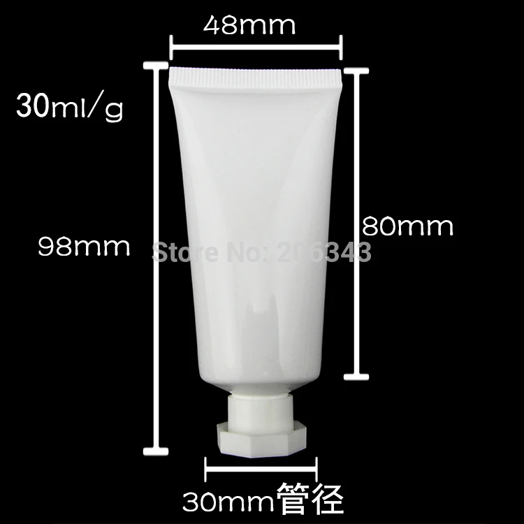 

30ml white soft tube with white eight angel lid used for mildy wash \butter \handcream tube