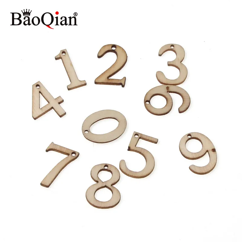 

50Pcs Unfinished Numeral Wood Slices Home Decorative For Patchwork Kids Puzzle Scrapbooking Arts Crafts DIY