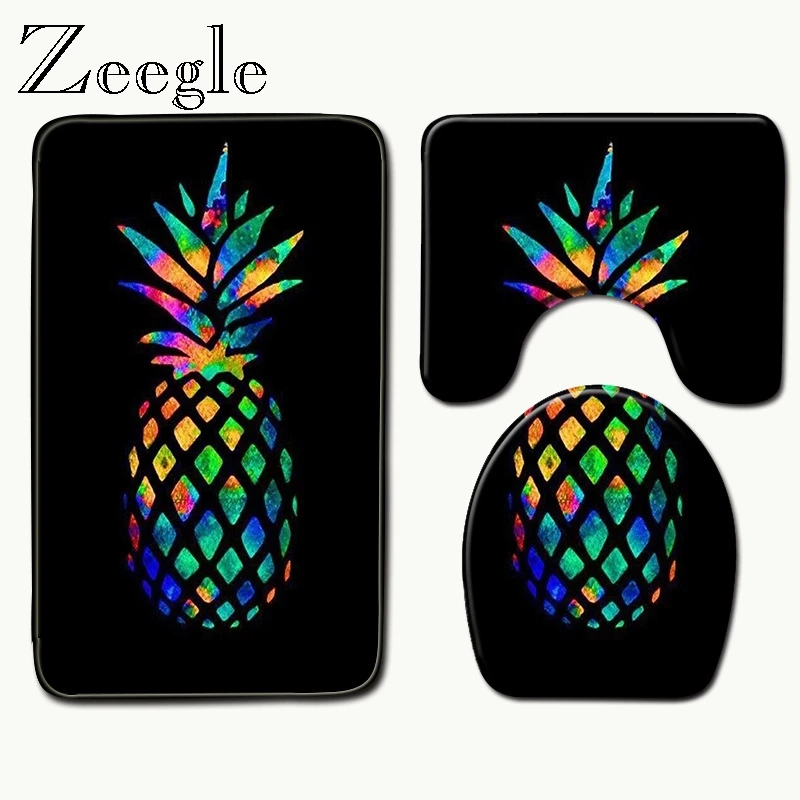 Zeegle Carpet Set Bathroom 3D Printing Non-Slip Bath Mat Kitchen Doormats Decor Toilet Seat Cover Rug | Дом и сад