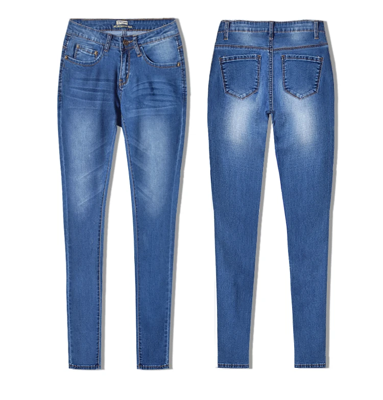 Denim Lápiz Mujer Baja Delgado Mujeres Cintura Para Vaqueros Skinny Azul 2018 Pantalones Nueva zAxBwnWy4