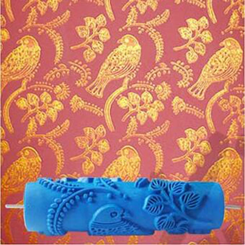 Bird Patterned Wallpaper Decoration Rubber Roller