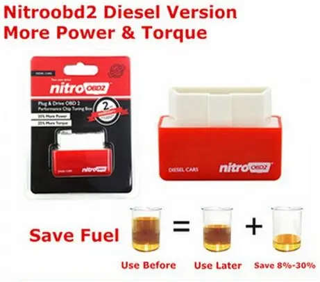 WOW CDP Nitro OBD2 чип Дизель Блок Настройки Plug And Drive NitroOBD2 OBDii интерфейс для дизельного автомобиля больше мощности/больше крутящего момента