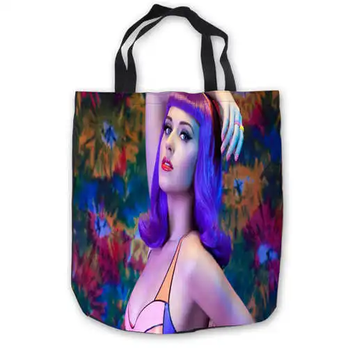 

Custom Canvas Katy Perry Tote Hand Bags Shopping Bag Casual Beach HandBags Foldable 180911-02-78