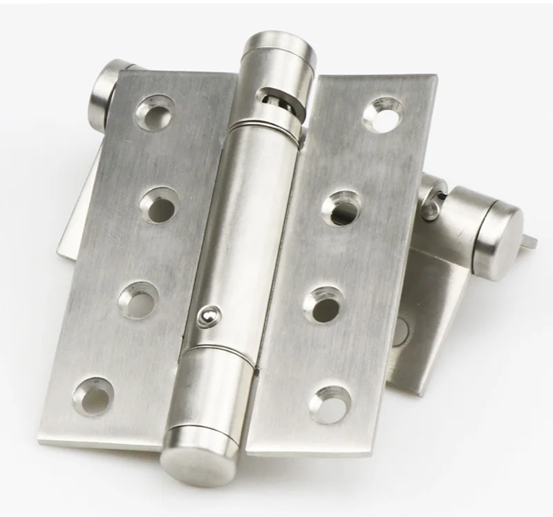 4 Inch Stainless Steel Stealth Door Hinge Spring Automatic Closing Multi Function Closed Door Bi-directional Back Hinge 2pcs