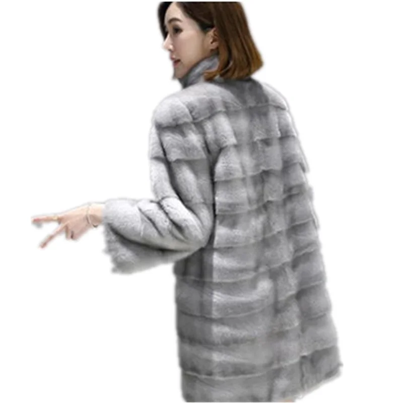 Plus Size S-4XL Luxury Women's Winter Coat 2018 Mink Fur Coats Warm Women Elegant Female Jacket Autumn Hooded Long Coat With Fur