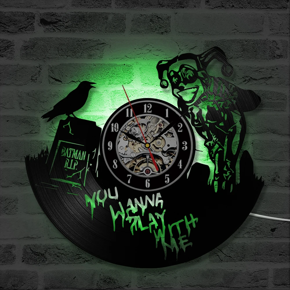Batman And Harley Quinn Vinyl Record Clock DC Comics Wall Art Home Decor Gift for Boys and Girls