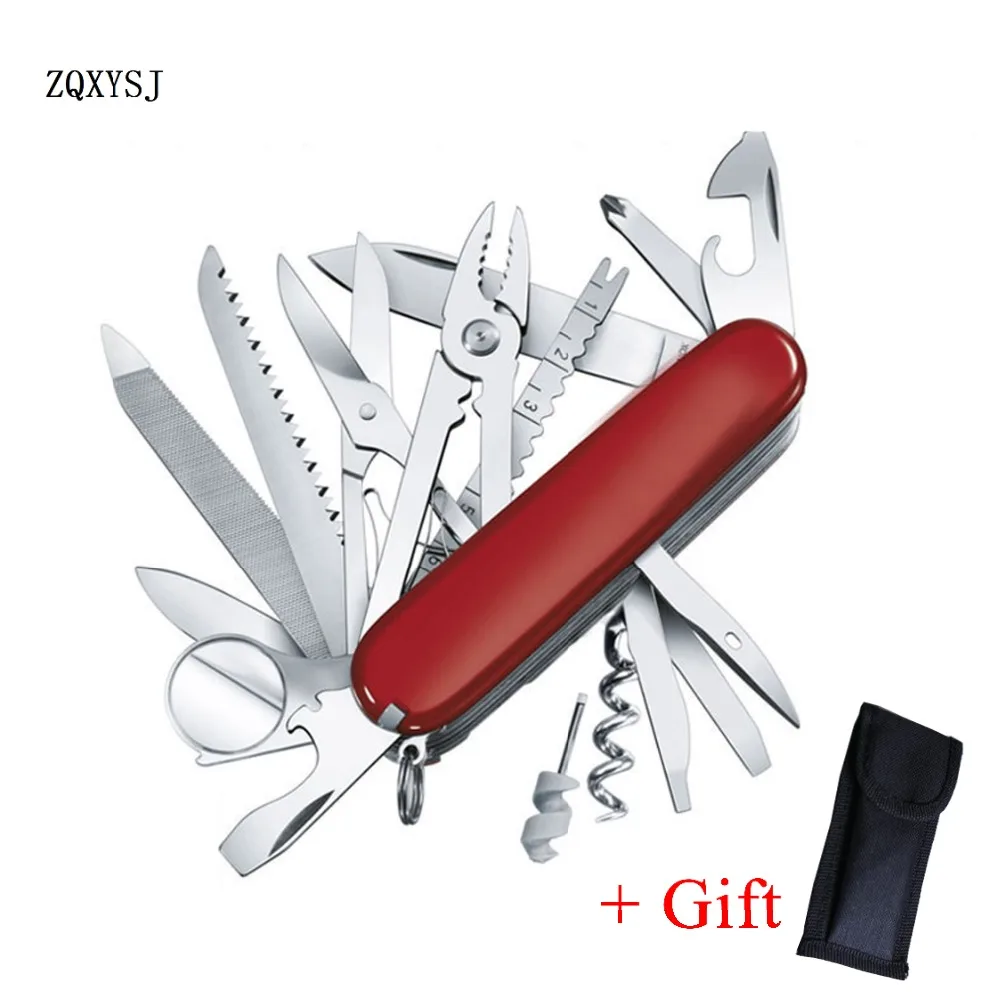 

ZQXYSJ 1Pc Swiss Pocket Folding Multi Tool Knife Suvival Stainless Steel Army Camping Multifunctional Outdoor Hunting EDC Tools