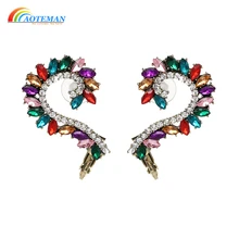 AOTEMAN Шарм Подвеска красочные Кристальные серьги ювелирные изделия Большой Блестящий себе серьги гвоздики Brincos