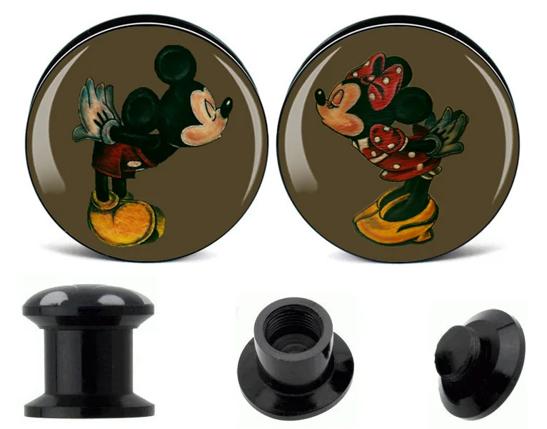 Prodotto logo black acrylic picture screw ear gauges plugs and