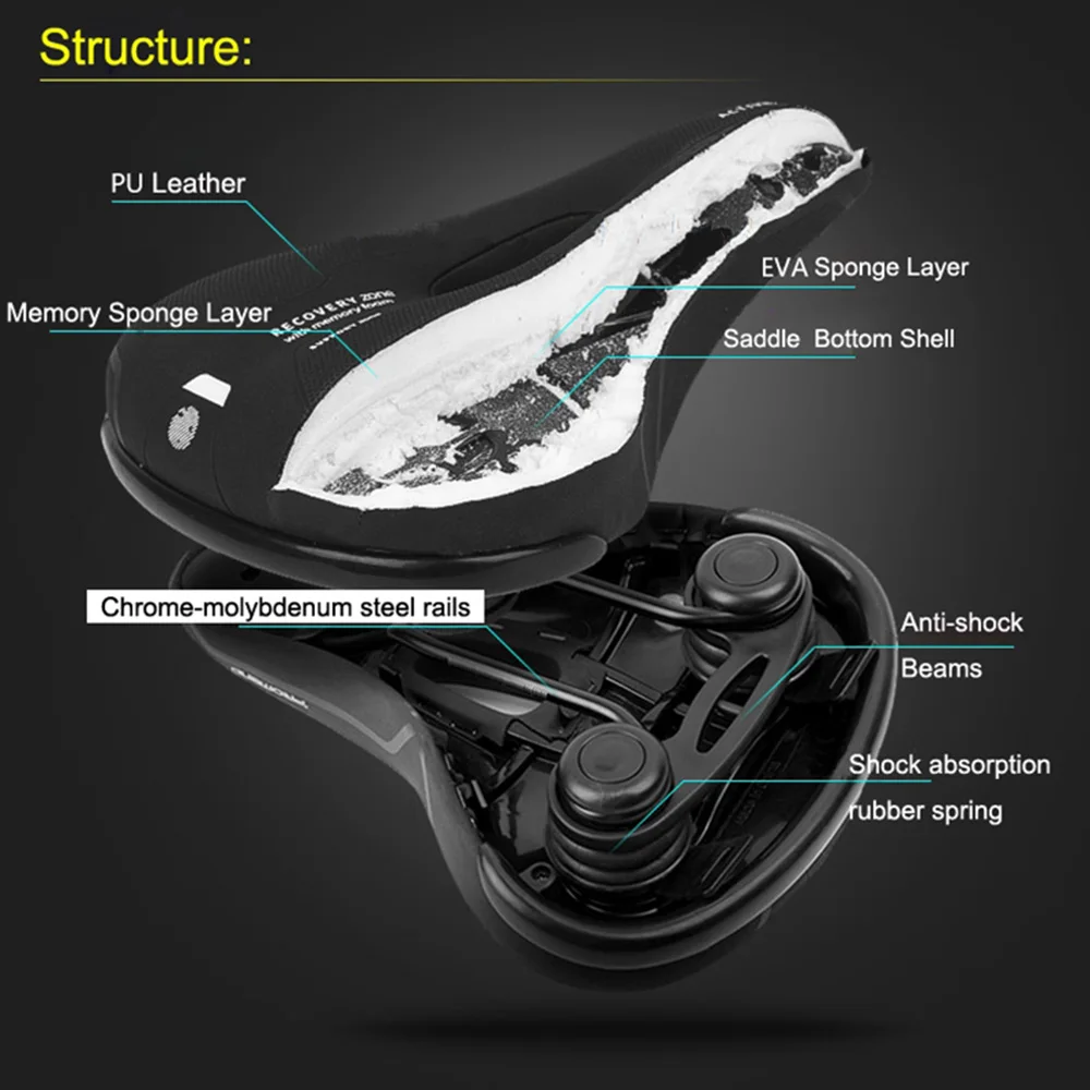 Велосипедное седло, мягкое сиденье для горного велосипеда, удобное, ПУ, EVA, пена, седло, подушка, подушка, утолщенная, широкая, для горного велосипеда, запчасти для велосипеда