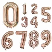 

Rose Gold Silver Digit Foil Balloons Number Air Balloon Inflatable Toys Wedding Birthday Decorations Event Party Supplies