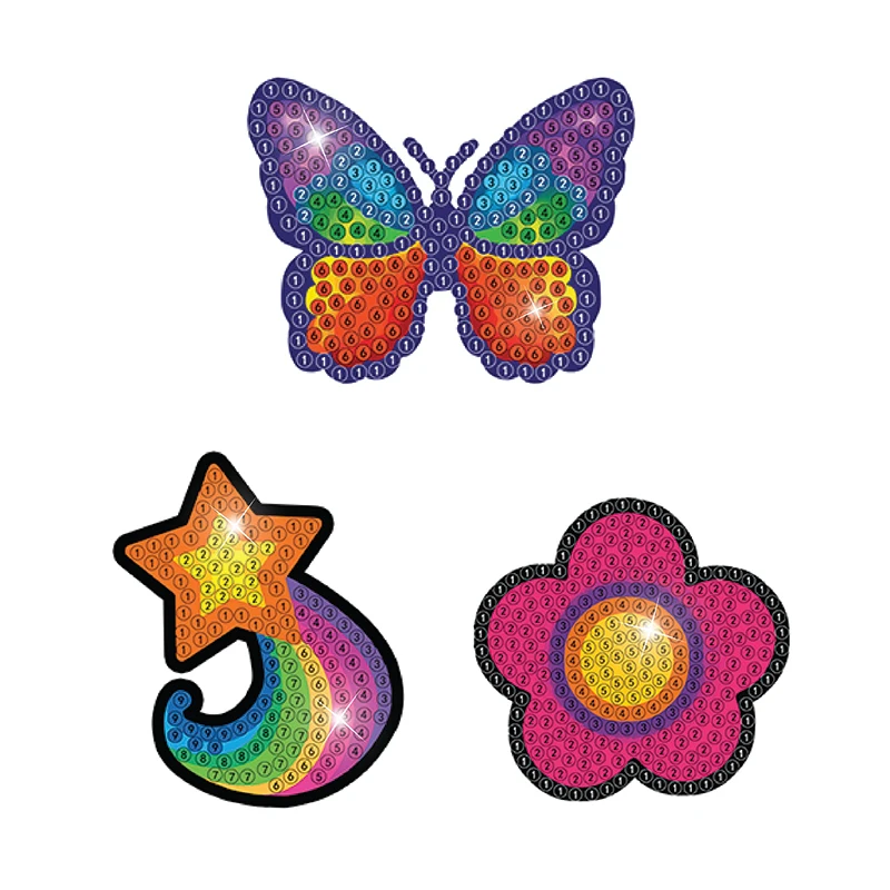 

Happymems DIY 5D Spring Theme Butterfly Cartoon Diamond Painting Craft For Kids Round Rainbow Diamond Sticker Crafts