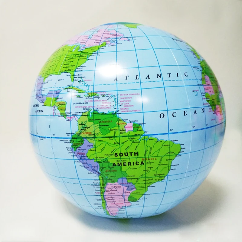 40CM Inflatable World Globe Teach Education Geography Toy Map Balloon Beach Ball Toy For Kids