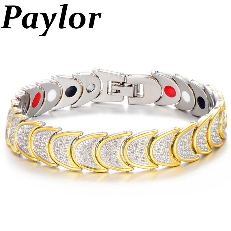 

Female Fish Scale Shaped Charm bracelet Germanium Link Chain Health Magnetic Bracelet For Women Bio Energy Jewelry for Arthritis