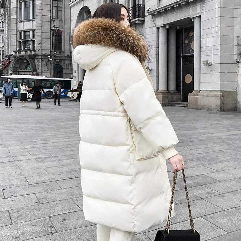Женский зимний пуховик 2018 женский s 90% белый утиный с большим натуральным