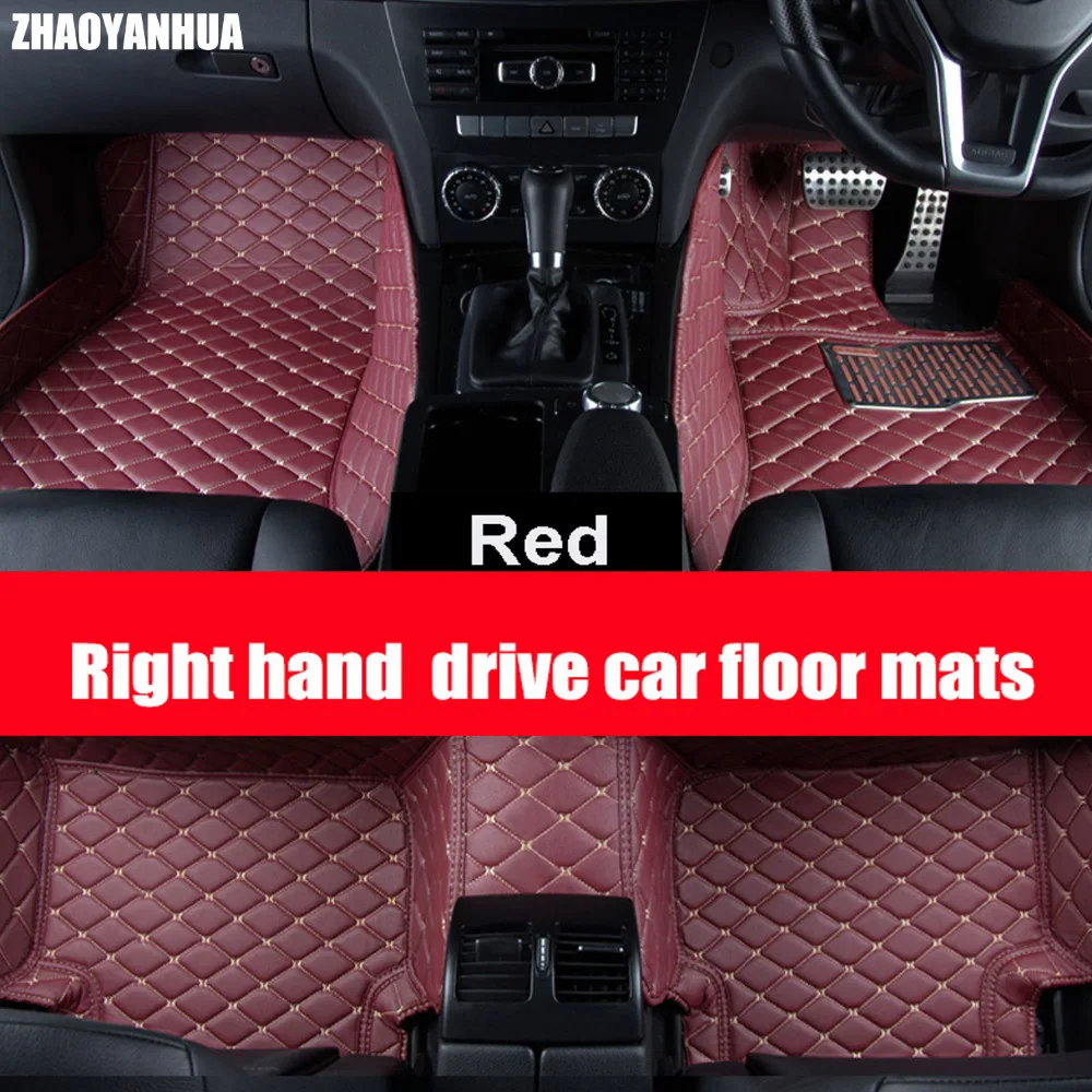 

ZHAOYANHUA Right hand drive car car floor mats special for BMW X5 E70 F15 Leather heavy duty 6D car-styling rugs carpet floor li