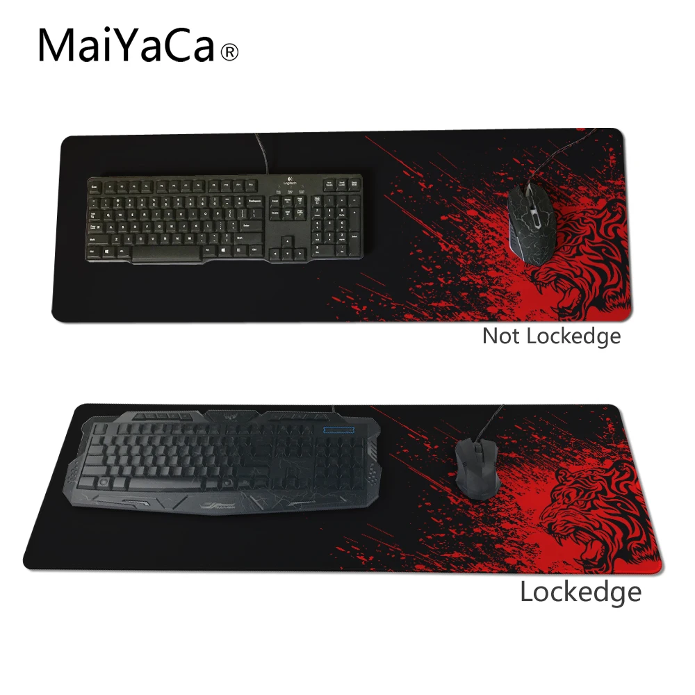  MaiYaCa Tiger Head Mouse Pad with Edge Locking 900x400 Tiger Mouse Mat Pad for csgo/league of legen