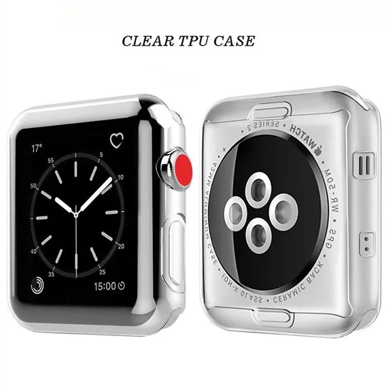 Мягкий прозрачный чехол из материала tpu для Apple Watch чехол 4 ультра тонкий силиконовый бампер аксессуары защитный чехол рамка для Iwatch40/44 мм