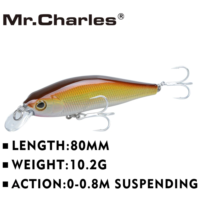 Mr Charles CMC012 Fishing Lures 80mm 10 2g 0 0 8m Suspending High Quality Minnow crankbait