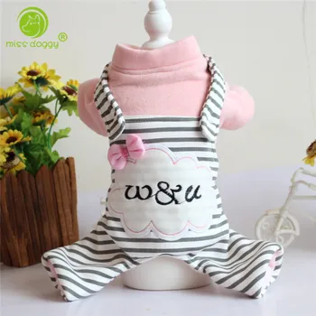 

Fashion Striped Pet Dog Rompers Lovely Cloud and Bow-knot Puppy Jumpsuit Winter Warm Clothes for Small Medium Dogs Chihuahua 20E